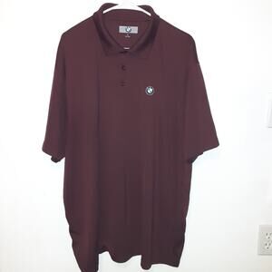 BMW Official Licensed Performance Short Sleeve Polo Shirt Mens 2XL Maroon